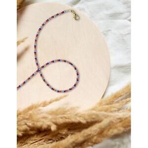 Colorful Beaded Choker Necklace with Gold Accents